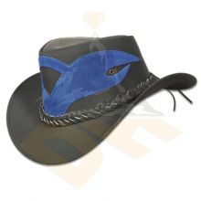 Black Pull Up Leather Hat